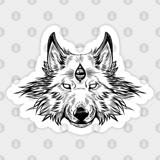 Third eye wolf Sticker by Pandemonium